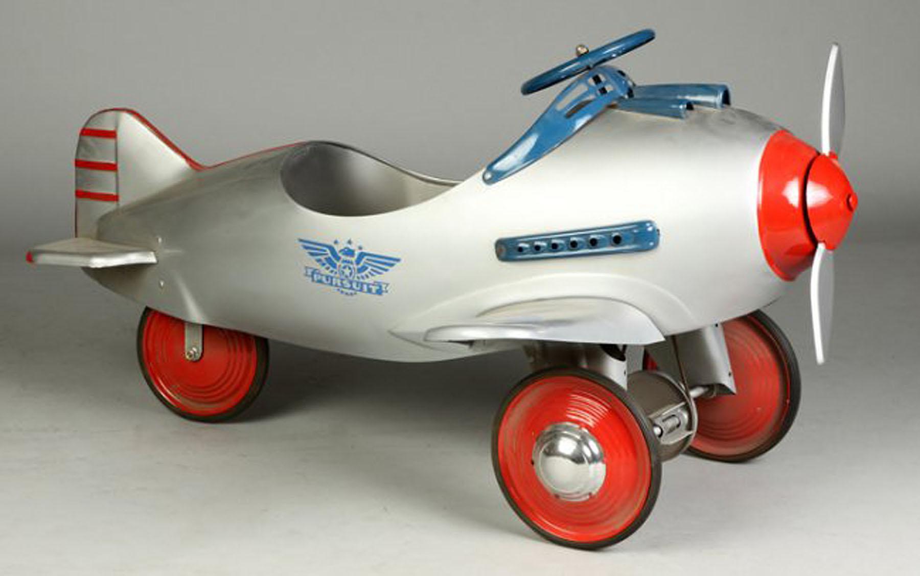 toy airplane pedal car