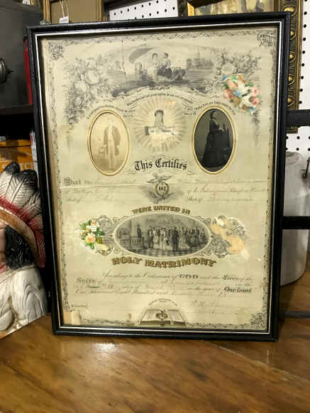 1873 Marriage Certificate with Pictures. $47.50.jpg (2578955 bytes)